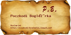 Poczkodi Boglárka névjegykártya